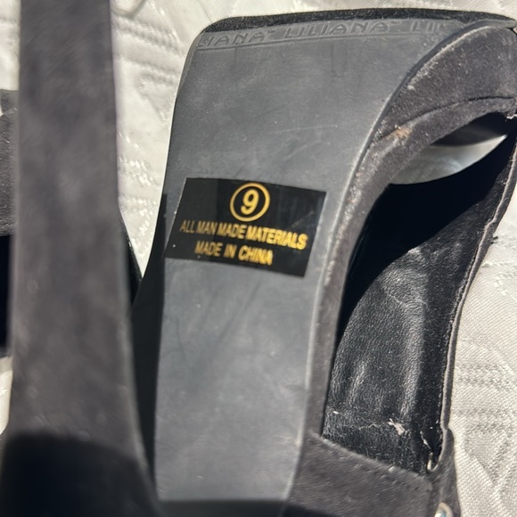 Liliana suede stiletto peep toe sandals with buckles size 9 - Picture 8 of 10